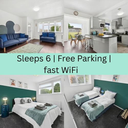 Royal Leamington Spa House | Modern 3BR, Sleeps 6, Great for groups, free parking, fast WiFi