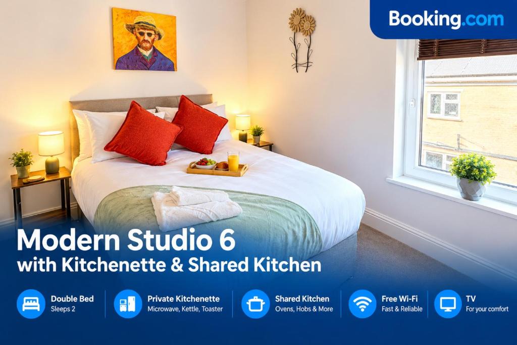 Peterborough Apartment | Modern Studio 6 with Kitchenette & Shared Kitchen