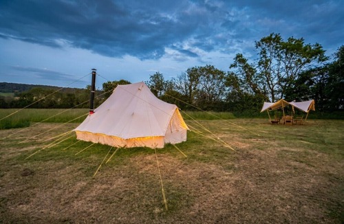 Honiton RV Rental | Bell Tent Sleeps 4 with Woodburner & Sauna · Blackdown Hills