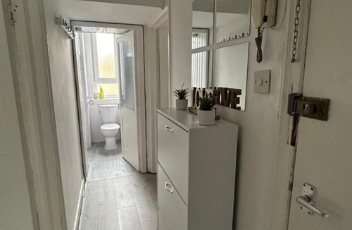 Gorgie Apartment | Bright bedroom with king side bed and share bathroom