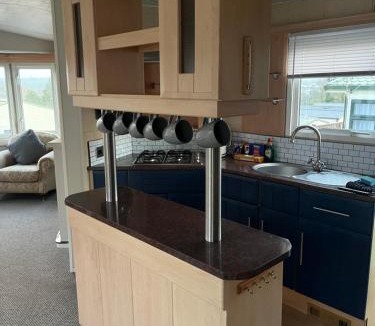 Narberth House | Modest static caravan Pool and views Narberth