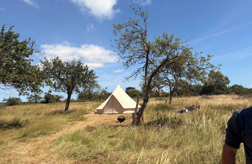 West Pennard RV Rental | Stunning Bell tent, The pink Lady. Set in the Somerset countryside