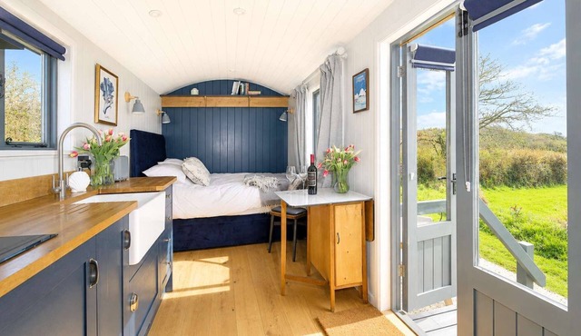 Cosy Hut with Sea Views & Outdoor Shower