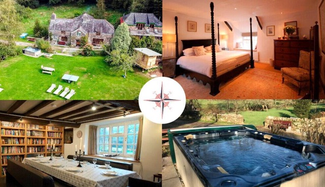 Riverside alfresco retreat with sauna & hot tub, beautiful private estate, Devon